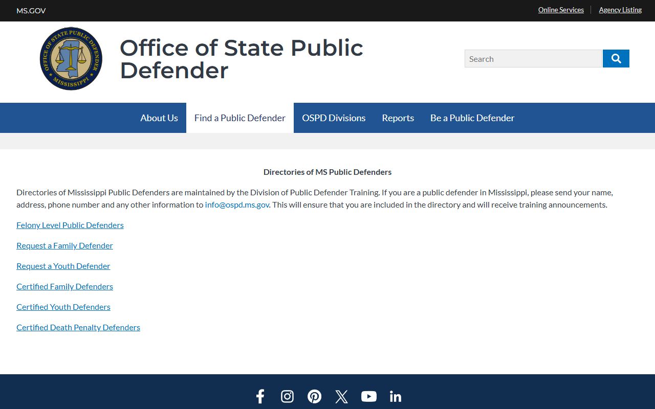 Winston County arrest records and Mississippi public defender directory