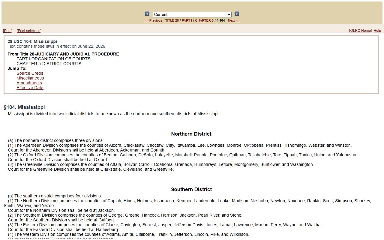 Winston County arrest records and 28 U.S.C. 104 Northern District of Mississippi divisions