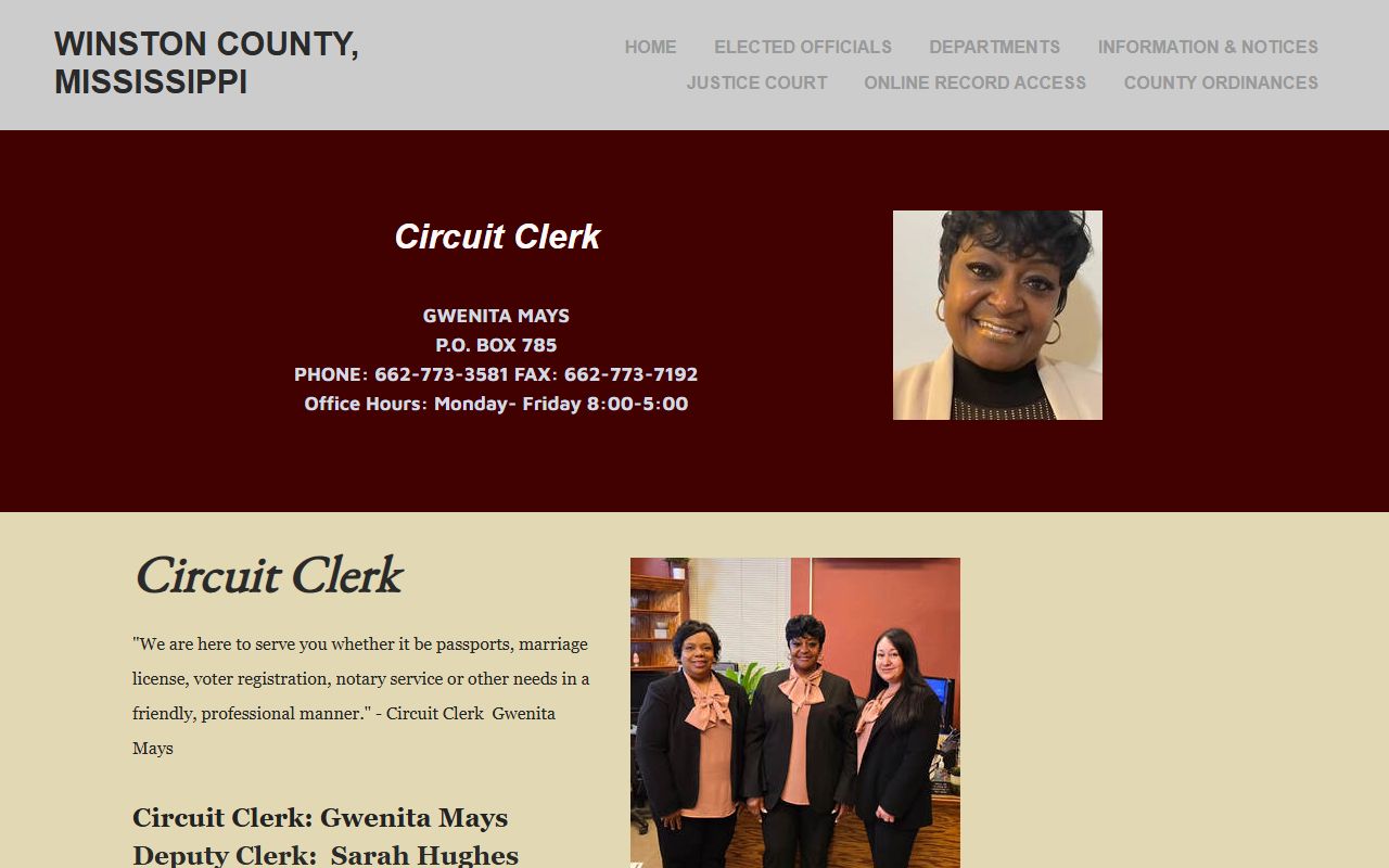 Winston County Circuit Clerk court records office page