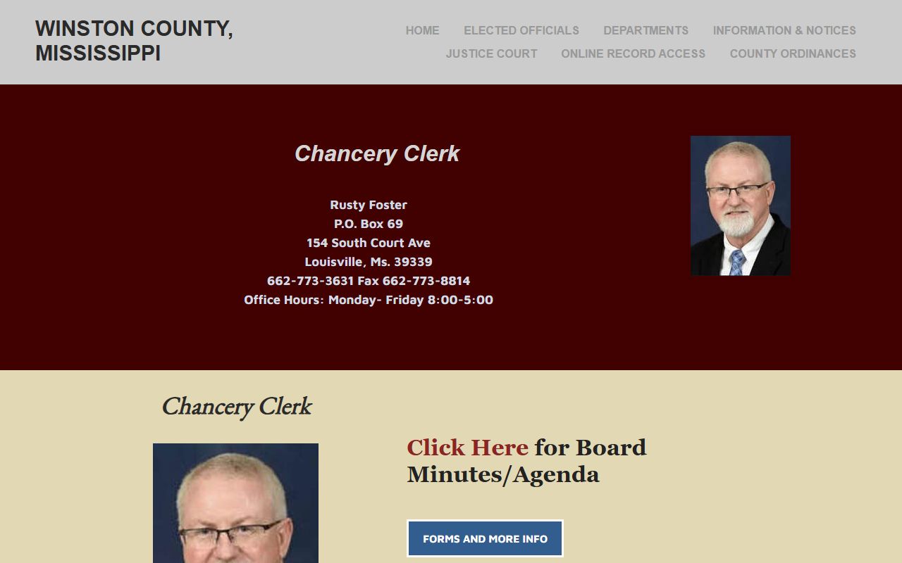 Winston County Chancery Clerk court records and docket page