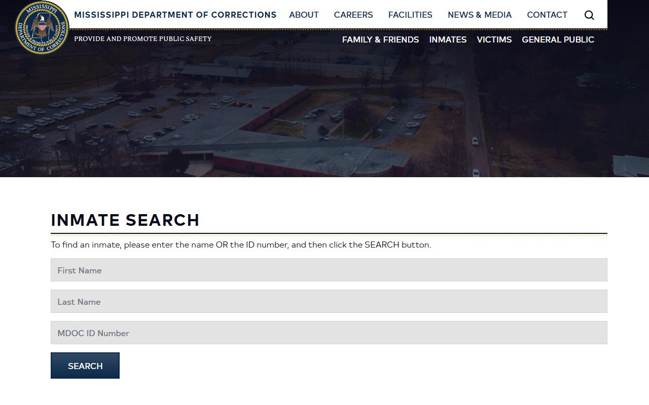 MDOC statewide inmate search form for Winston County custody lookups